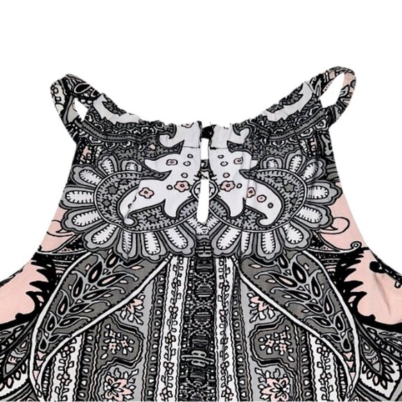 INC International Concepts Halter Top Pink Black Paisley Print S - Picture 6 of 8